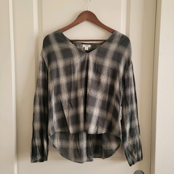 🖤Ana olive plaid blouse - Picture 1 of 7